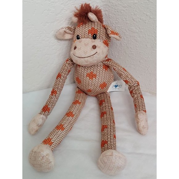 Hug Fun Plush Hanging Horse Tan Orange Brown Long Arms And Legs 16” - Picture 2 of 8